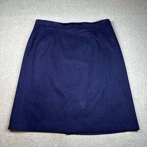 Vintage Savannah Navy Wool Pencil Skirt 16W–18W 37" Waist Lined 80s/90s